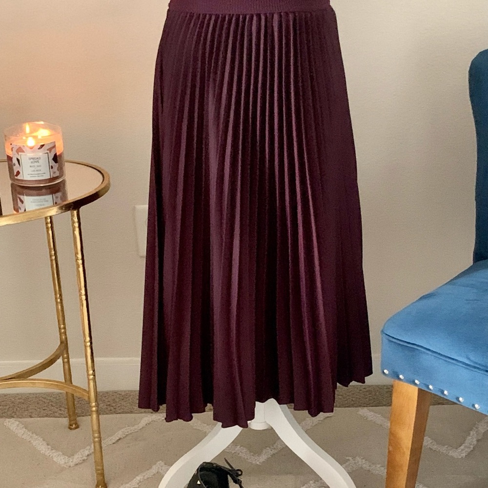 Satin Pleated Skirt